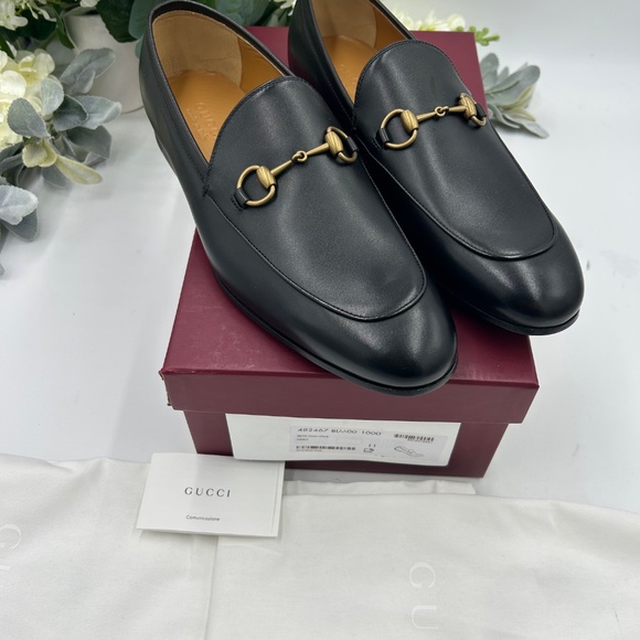 Men’s Gucci JORDAAN leather horse bit loafers size 11 fits 12 US made in Italy main image 14